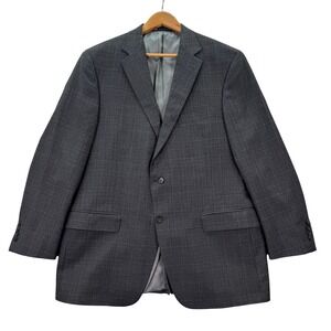 Hart Schaffner Marx Mens 44R Wool Plaid Blazer Suit Jacket Made in USA Casual